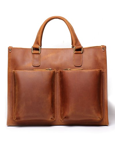 Steel Horse Leather The Dagmar Leather Briefcase | Vintage Leather Messenger Bag product