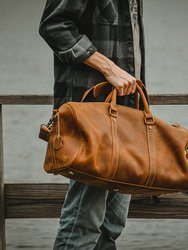 The Dagny Weekender Large Leather Duffle Bag - Brown