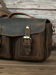 The Faust Leather Crossbody Vintage Camera Messenger Bag