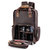 The Gaetano Large Leather Backpack Camera Bag With Tripod Holder - Dark Brown