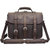 The Gustav Large Capacity Vintage Leather Messenger Bag - Dark Brown