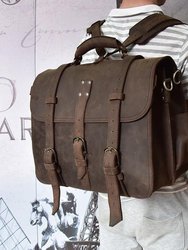 The Gustav Large Capacity Vintage Leather Messenger Bag