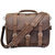 The Gustav Large Capacity Vintage Leather Messenger Bag - Brown
