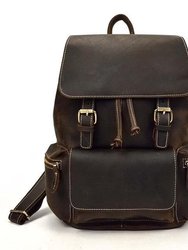 The Hagen Vintage Leather Backpack - Dark Brown