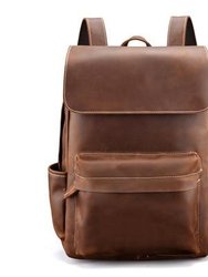 The Helka Genuine Vintage Leather Backpack - Brown