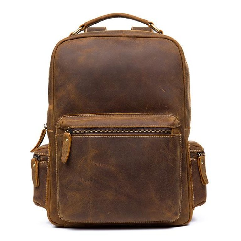 The Langley Backpack | Genuine Vintage Leather Backpack - Brown