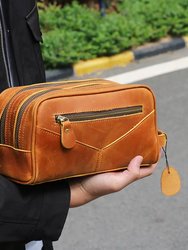 The Nomad Toiletry Bag | Genuine Leather Travel Toiletry Bag - Brown