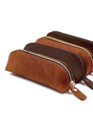 The Paavo Leather Pen Case Leather Makeup Pouch