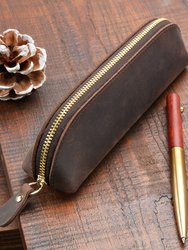 The Paavo Leather Pen Case Leather Makeup Pouch