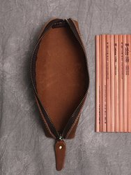 The Paavo Leather Pen Case Leather Makeup Pouch