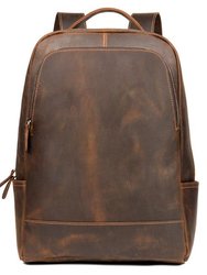 The Vernon Genuine Vintage Leather Minimalist Backpack - Brown