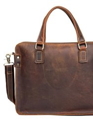 The Viggo Briefcase | Genuine Leather Messenger Bag - Brown
