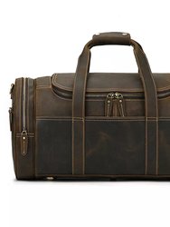 The Wainwright Round  Vintage Leather Weekender