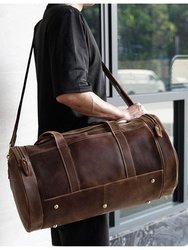 The Wainwright Round  Vintage Leather Weekender