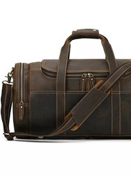 The Wainwright Round  Vintage Leather Weekender