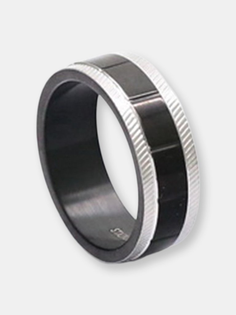 Black Ion Plated Stainless Steel Ring Band