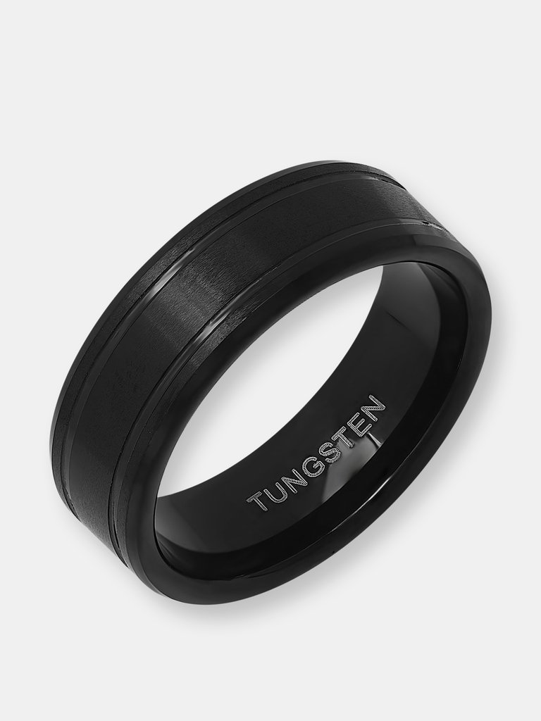 Black Ion Plated Tungsten Ring Band