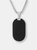 Carbon Fiber Dog Tag Pendant Necklace - Silver