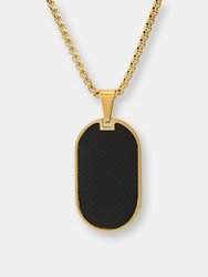 Carbon Fiber Dog Tag Pendant Necklace