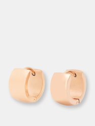 Classic Surgical Stainless Steel Huggie Earrings - Rose Gold