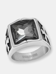 Cross Linear Ring with Simulated Diamond