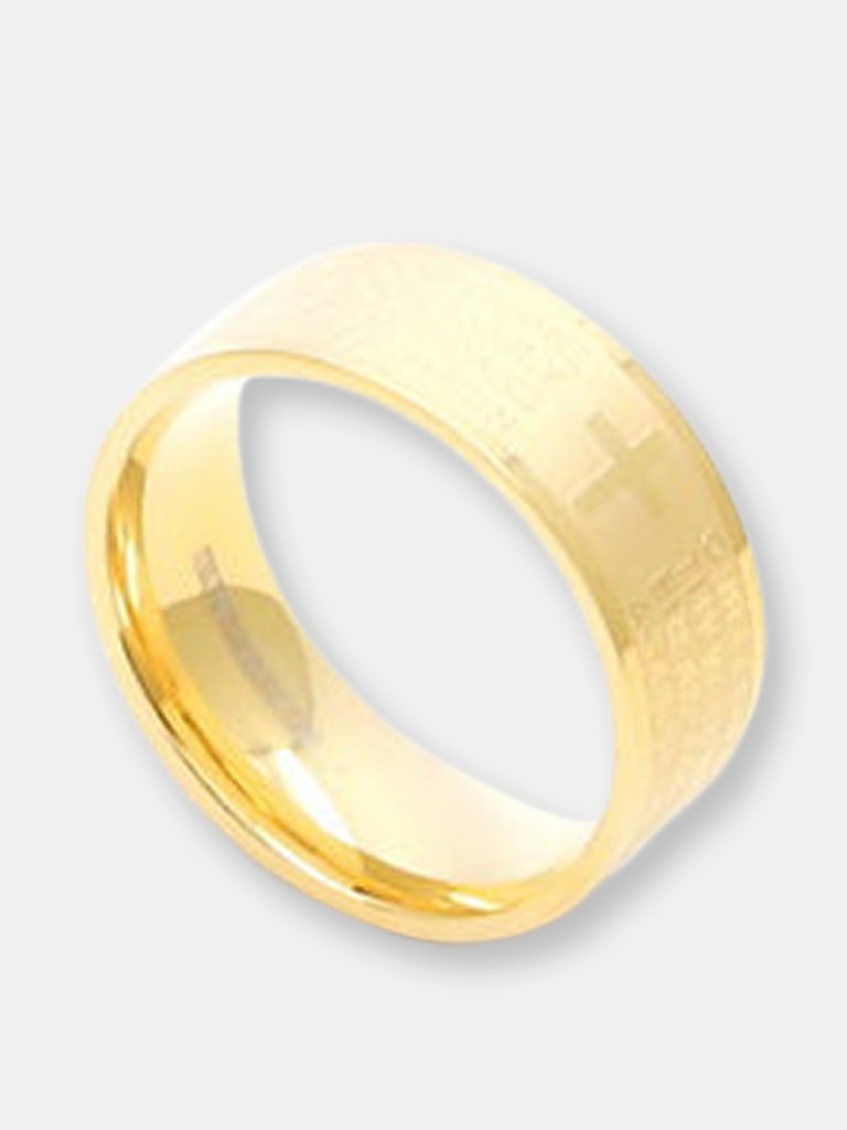 Gold Lords Prayer Ring Band