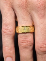 Gold Lords Prayer Ring Band