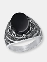 Grey Onyx Statement Ring - Black