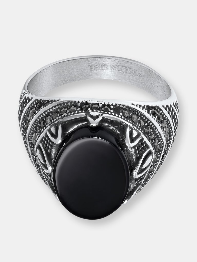 Grey Onyx Statement Ring