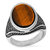 King Royale Oval Tiger Eye Ring - Silver & Tiger Eye