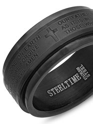 Lords Prayer Spin-Action Ring Band - Black