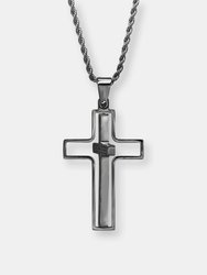 Lords Prayer Spinner Cross Pendant Necklace