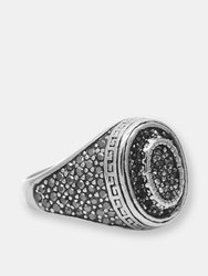 Oxidized Simulated Diamond Ring