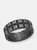 Oxidized Stainless Steel Brick Ring Band - Black