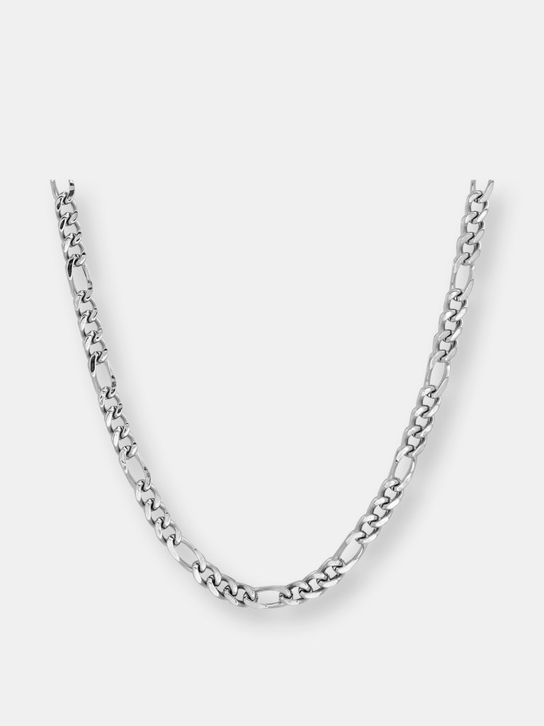Silver Figaro Wheat Chain Necklace - Silver