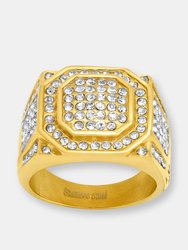 Simulated Diamond Studded Octagon Statement Ring