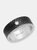 Stainless Steel Ring with Simulated Diamond - Stainless Steel/Black