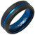 Tungsten Ring Band with Blue Ion Accents