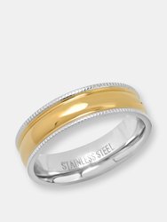 Two Tone Band Ring - Gold/Silver