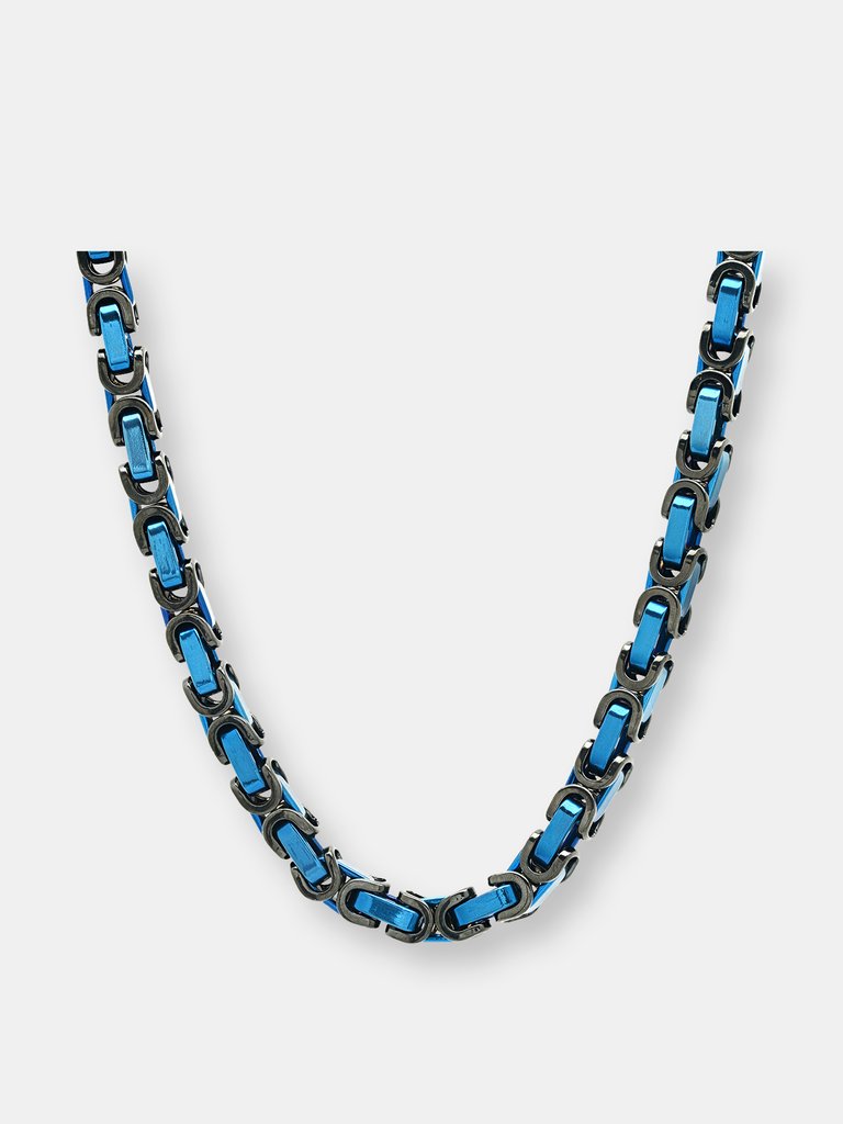 Two Tone Byzantine Necklace - Blue and Black