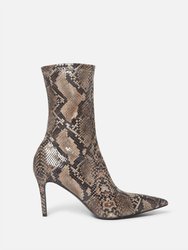 Iconic Python Print Ankle Boot - Coffee