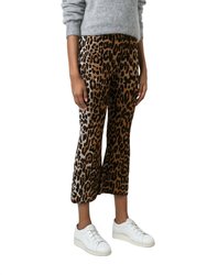 Women Leopard Cropped Flared Pants - Leopard