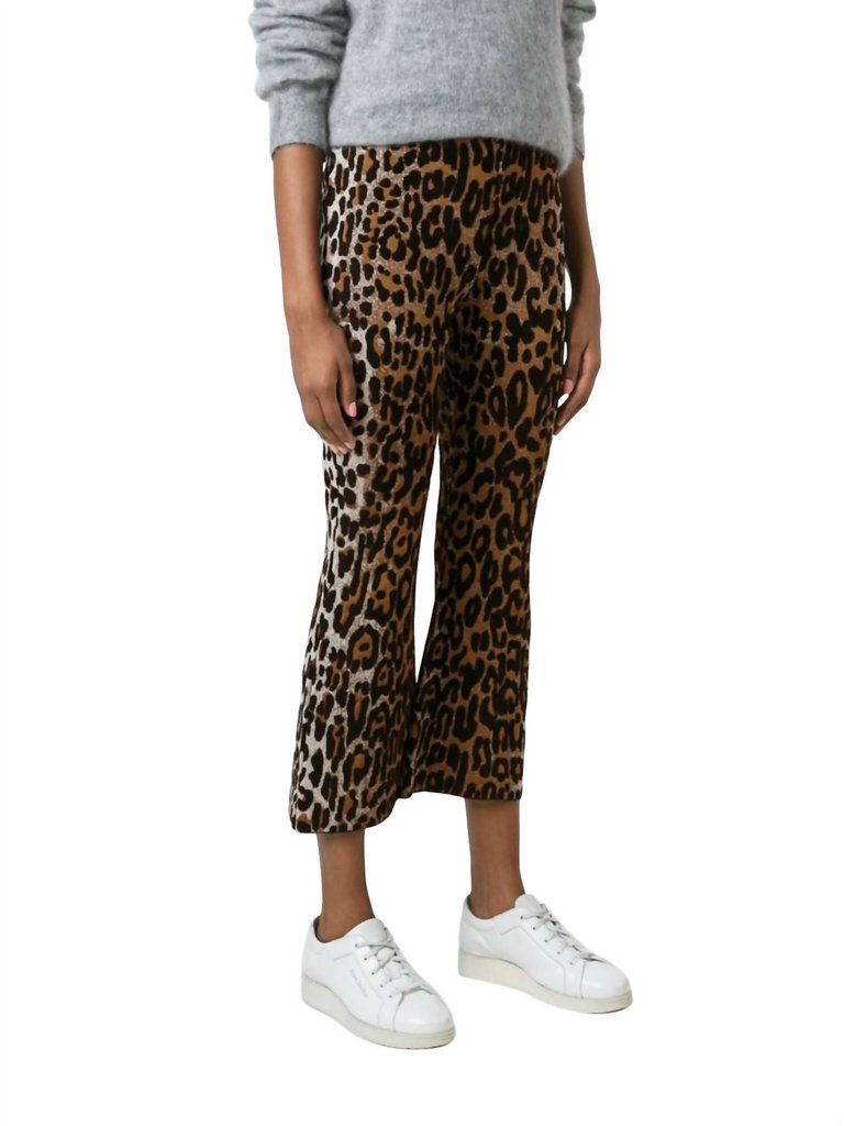 Women Leopard Cropped Flared Pants - Leopard