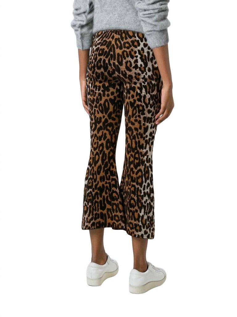Women Leopard Cropped Flared Pants