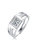 Sterling Silver 1ctw Princess Cut Lab Created Moissanite Solitaire Pave Trim Engagement Anniversary Adjustable Ring - White