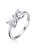 Sterling Silver With 1.60ctw Lab Created Moissanite Bow-Tie Heart Promise Stacking Anniversary Adjustable Ring - Silver