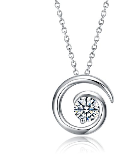 Stella Valentino Sterling Silver With 1ct Lab Created Moissanite Open Eternity Circle Swirl Pendant Necklace product