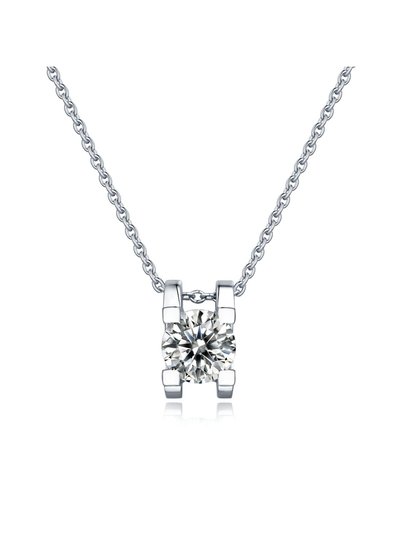 Stella Valentino Sterling Silver with 1ct Lab Created Moissanite Round Solitaire Slide Pendant Necklace product