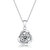 Sterling Silver with 1ct Round Moissanite Solitaire Flower Swirl Pendant Necklace - White