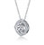 Sterling Silver With 1ctw Lab Created Moissanite Round Halo Vintage Style Pendant Necklace